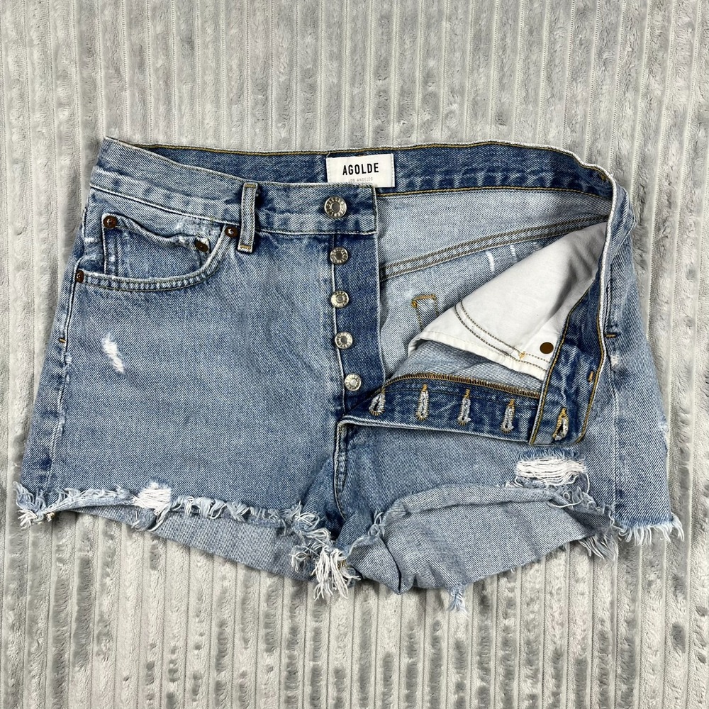 Agolde Parker Distressed Cut Off Jean Shorts Womens 27 (Fits 30) Prep‎ Boho 2.5"